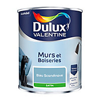 Peinture murs et boiseries Dulux Valentine bleu scandinave satin 0,75L