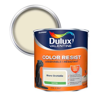 peinture murs et boiseries dulux valentine color resist blanc orchidee satin 2 5l castorama
