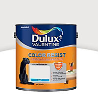 Peinture murs et boiseries Dulux Valentine Color resist blanc pur mat 2,5L