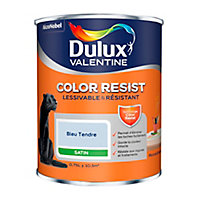 Peinture murs et boiseries Dulux Valentine Color Resist bleu tendre satin 0,75L