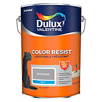 Peinture murs et boiseries Dulux Valentine Color Resist gris parfait mat 5L