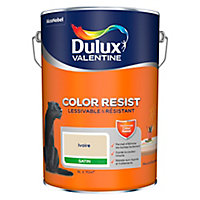Peinture murs et boiseries Dulux Valentine Color Resist ivoire satin 5L