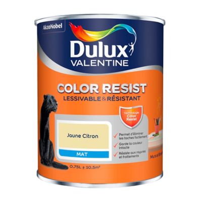 Peinture murs et boiseries Dulux Valentine Color Resist jaune citron