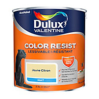 Peinture murs et boiseries Dulux Valentine Color Resist jaune citron mat 2,5L