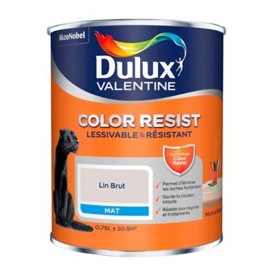 Peinture murs et boiseries Dulux Valentine Color Resist lin brut mat 0,75L