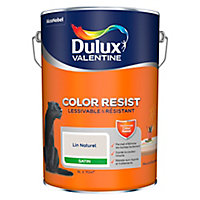 Peinture murs et boiseries Dulux Valentine Color Resist lin naturel satin 5L
