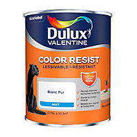 Peinture murs et boiseries Dulux Valentine Color Resist Mat blanc 0.75L