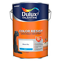 Peinture murs et boiseries Dulux Valentine Color Resist Mat blanc 5L