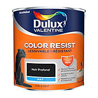 Peinture murs et boiseries Dulux Valentine Color Resist noir profond mat 2,5L