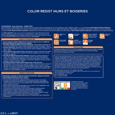 Peinture murs et boiseries Dulux Valentine Color resist sable de mer mat  2,5L | Castorama