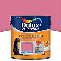 Peinture murs et boiseries Dulux Valentine Color resist ultra rose mat 2,5L