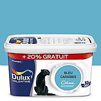 Peinture murs et boiseries Dulux Valentine Crème de couleur bleu caraïbes satin 2,5L + 20% gratuit