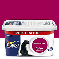 Peinture murs et boiseries Dulux Valentine Crème de couleur framboise satin 2,5L + 20% gratuit