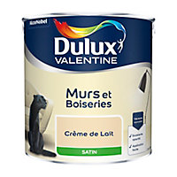 Peinture murs et boiseries Dulux Valentine crème de lait satin 2,5L