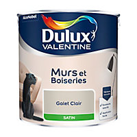Peinture murs et boiseries Dulux Valentine galet clair satin 2,5L
