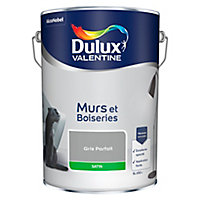 Peinture murs et boiseries Dulux Valentine gris parfait satin 5L