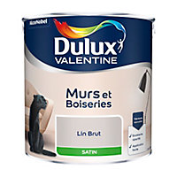 Peinture murs et boiseries Dulux Valentine lin brut satin 2,5L