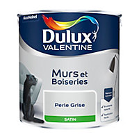 Peinture murs et boiseries Dulux Valentine perle grise satin 2,5L