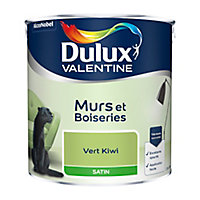 Peinture murs et boiseries Dulux Valentine vert kiwi satin 2,5L
