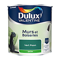 Peinture murs et boiseries Dulux Valentine vert paon satin 2,5L