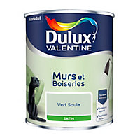 Peinture murs et boiseries Dulux Valentine vert saule satin 0,75L