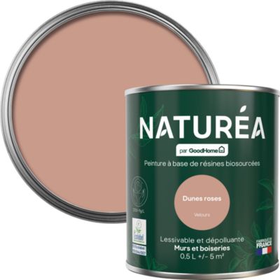Peinture murs et boiseries dunes roses velours GoodHome Naturéa 0.5 L