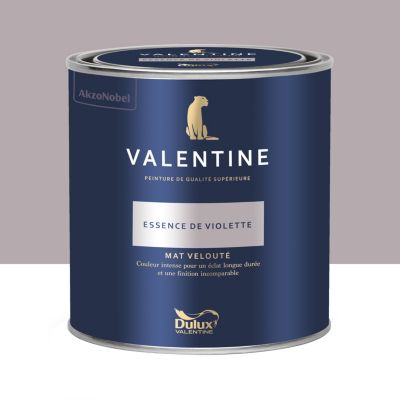 Peinture murs et boiseries essence de violette Dulux Valentine Mat Velouté 0.5 L