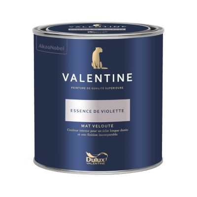 Peinture murs et boiseries essence de violette Dulux Valentine Mat Velouté 0.5 L