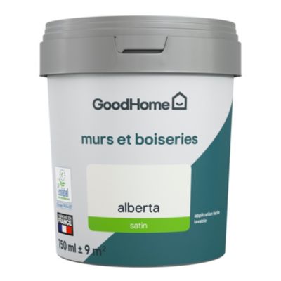 Peinture murs et boiseries GoodHome blanc Alberta satin 0,75L
