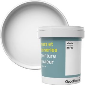 Peinture murs et boiseries GoodHome blanc Alberta satin 0,75L