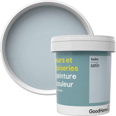 Peinture murs et boiseries GoodHome bleu Toulon satin 0 ...