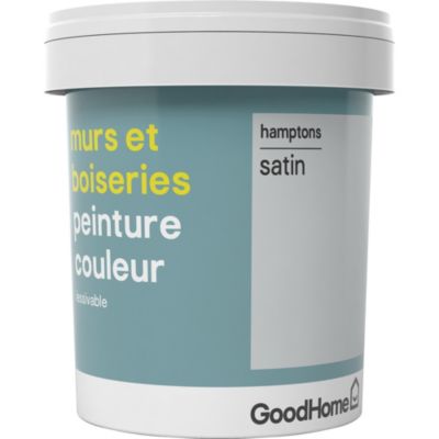 Peinture murs et boiseries GoodHome gris Hamptons satin 0,75L