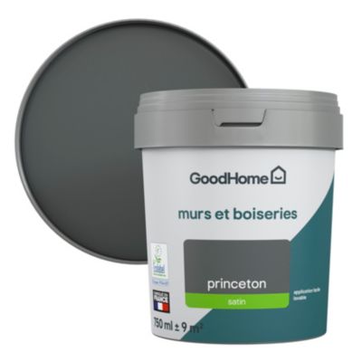 Peinture murs et boiseries GoodHome gris Princeton satin 0,75L