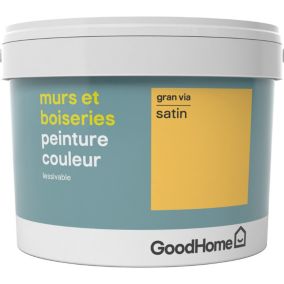Peinture murs et boiseries GoodHome jaune Gran Via satin 2,5L