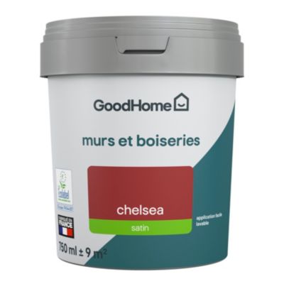 Peinture murs et boiseries GoodHome rouge Chelsea satin 0,75L