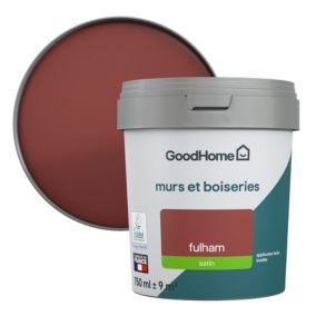 Peinture murs et boiseries GoodHome rouge Fulham satin 0,75L