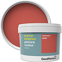 Peinture murs et boiseries GoodHome rouge Westminster satin 2,5L