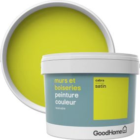 Peinture murs et boiseries GoodHome vert Cabra satin 2,5L