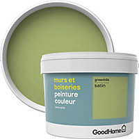 Peinture murs et boiseries GoodHome vert Greenhills satin 2,5L