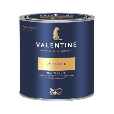 Peinture murs et boiseries jaune idole Dulux Valentine Mat Velouté 0.5 L