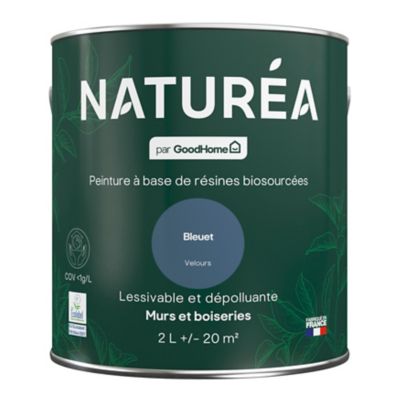 Peinture murs et boiseries Naturéa par GoodHome bleuet velours 2L