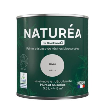 Peinture murs et boiseries Naturéa par GoodHome givre velours 0.5L