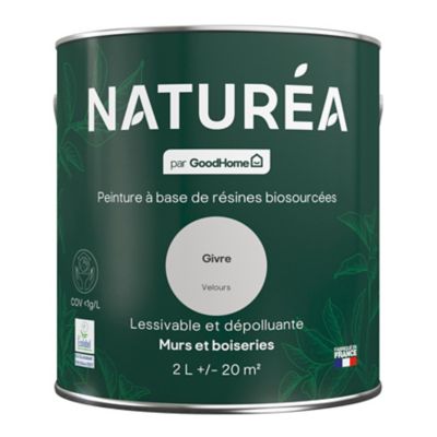 Peinture murs et boiseries Naturéa par GoodHome givre velours 2L