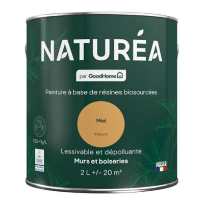 Peinture murs et boiseries Naturéa par GoodHome miel velours 2L