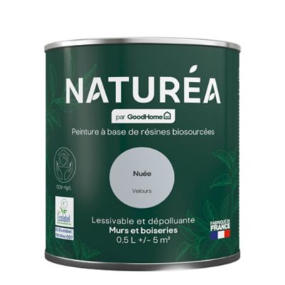 Peinture murs et boiseries Naturéa par GoodHome nuée velours 0.5L