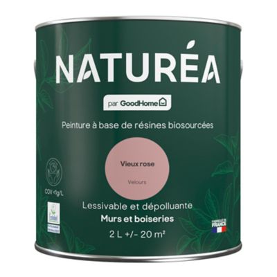 Peinture murs et boiseries Naturéa par GoodHome vieux rose velours 2L