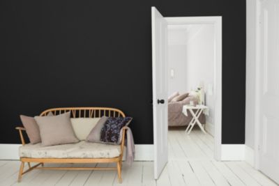 Peinture murs et boiseries noir le noir satin Dulux Valentine Si Simple ! 2.5 L