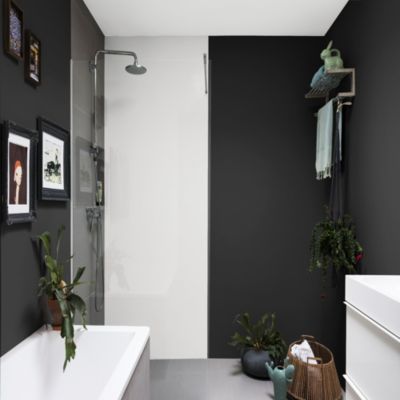 Peinture murs et boiseries noir le noir satin Dulux Valentine Si Simple ! 2.5 L