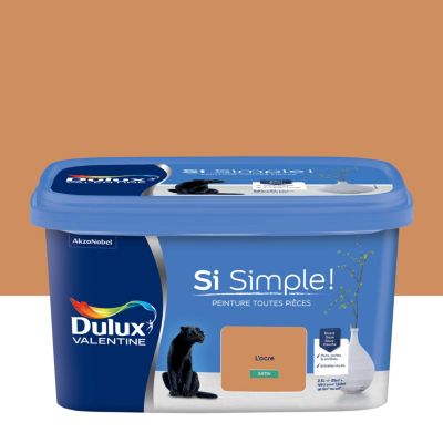Peinture murs et boiseries orange l'ocre satin Dulux Valentine Si Simple ! 2.5 L