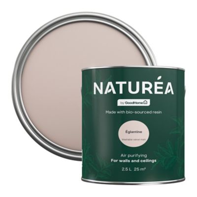 Peinture murs et boiseries rose églantine velours GoodHome Naturéa 2 L